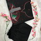 Black Floral Embroidered Cotton Kurta & Pant Set for Women