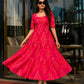 Pink Bandhani Print Rayon Midi Dress for Women