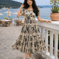 White Floral Printed Rayon Dress
