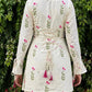 Women’s Ivory White Floral Cotton Kurta Pant Set with Pink Dupatta