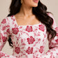 Black Floral Printed Cotton Kurta for Women