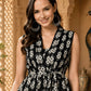 Black Ikat Printed Rayon Co-ord Set for Women