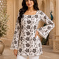 Black Floral Printed Cotton Kurta for Women