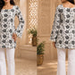Black Floral Printed Cotton Kurta for Women