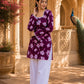 Black Floral Printed Cotton Kurta for Women