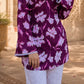Purple Floral Printed Rayon Kurta for Women