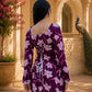 Black Floral Printed Cotton Kurta for Women